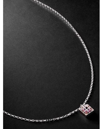 OUIE Cage Sterling Silver Tourmaline Necklace - Black