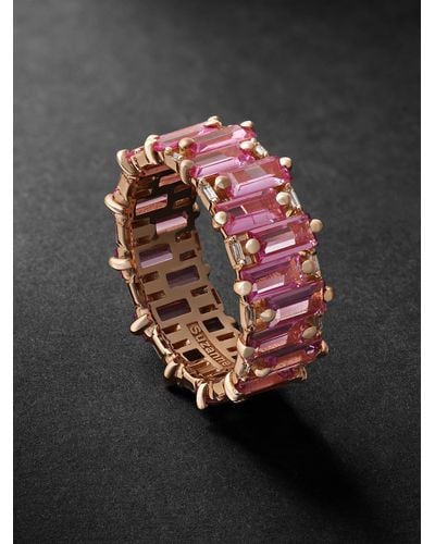Suzanne Kalan Anello in oro rosa con zaffiri e diamanti - Grigio