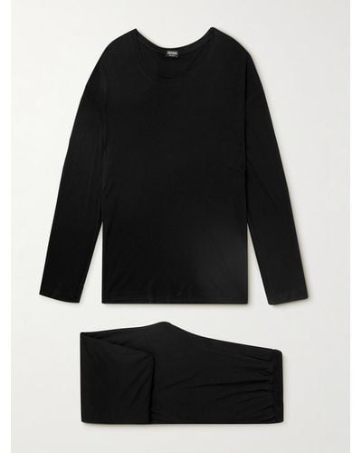 Zegna Lyocell Pyjama Set - Black