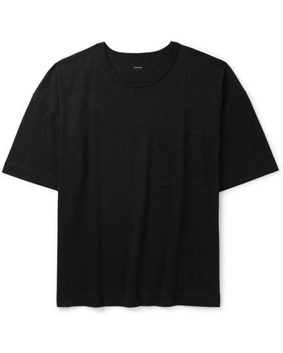 Lemaire Oversized Cotton And Linen-blend Jersey T-shirt - Black