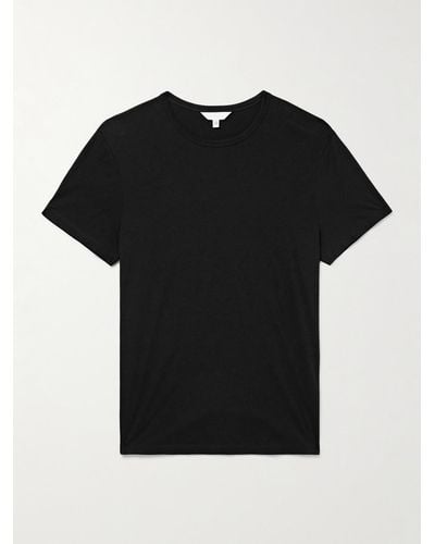 Club Monaco Luxe Featherweight Cotton-jersey T-shirt - Black