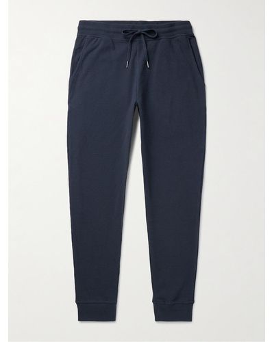 Onia Waffle-knit Cotton-blend Joggers - Blue