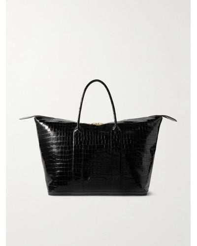 Tom Ford Croc-effect Patent-leather Tote Bag - Black