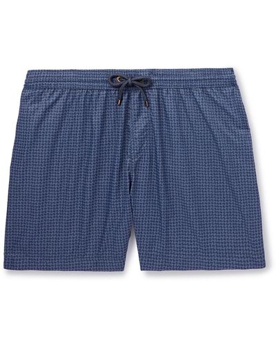 Agnona Straight-leg Mid-length Printed Swim Shorts - Blue