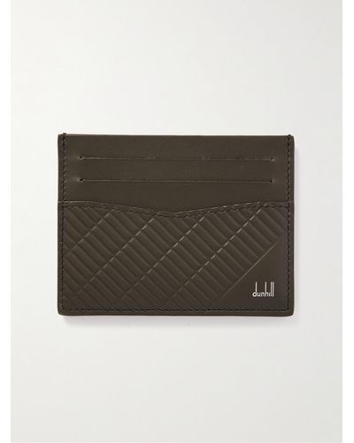 Dunhill Contour Embossed Leather Cardholder - Green