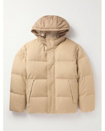 Loro Piana Padded Shell-trimmed Cashmere Hooded Down Jacket - Natural