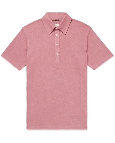 Paul Smith Linen Polo Shirt - Pink