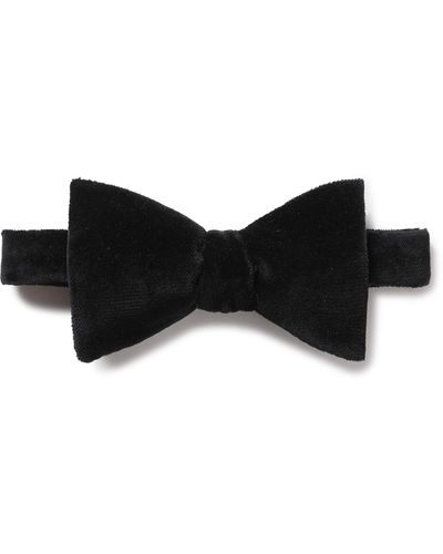 Favourbrook Pre-tied Cotton-velvet Bow Tie - Black