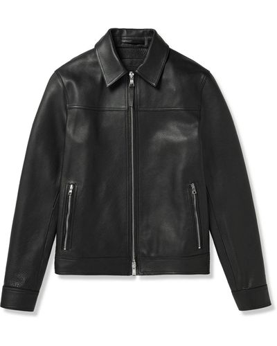 MR P. Full-grain Leather Coach Jacket - Black