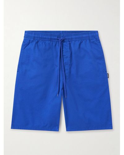 Neighborhood Easy Straight-leg Cotton-twill Drawstring Shorts - Blue