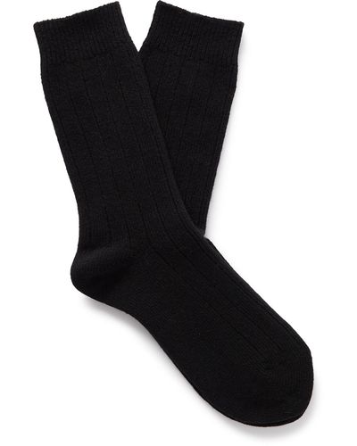 NN07 One 9055 Ribbed Wool-blend Socks - Black