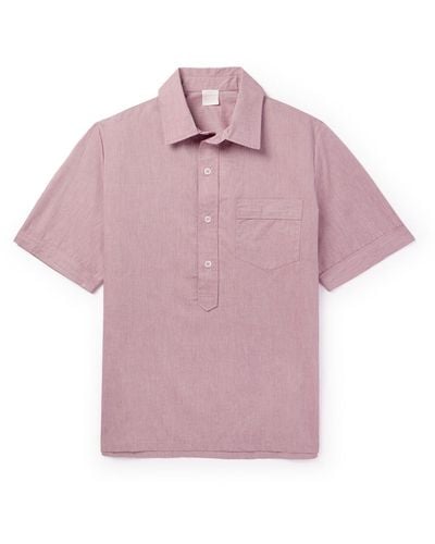 Loretta Caponi Cotton Half-placket Shirt - Pink