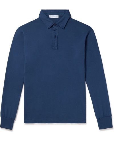 Save Khaki Garment-dyed Supima Cotton-jersey Polo Shirt - Blue