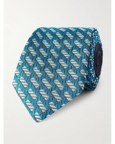 Missoni 7cm Silk-jacquard Tie - Blue