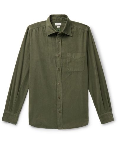 Incotex Glanshirt Cotton-corduroy Shirt - Green
