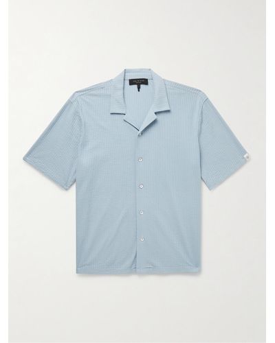 Rag & Bone Avery Camp-collar Cotton-seersucker Shirt - Blue