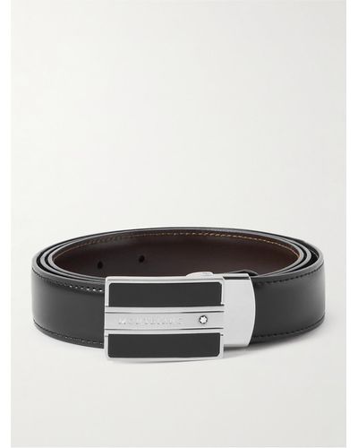 Montblanc 3cm Reversible Leather Belt - Nero