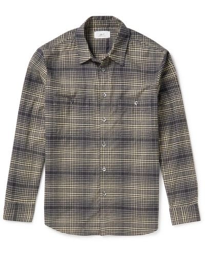 MR P. Checked Cotton-flannel Shirt - Gray