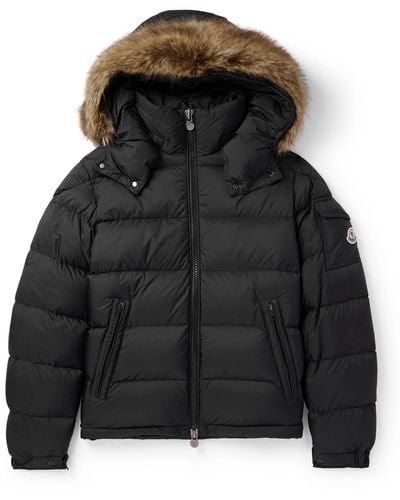 Moncler Mayaf Faux Fur-trimmed Quilted Shell Hooded Down Jacket - Black