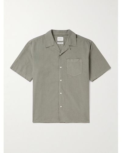 Norse Projects Carsten Convertible-collar Cotton And Tm Lyocell-blend Shirt - Grey