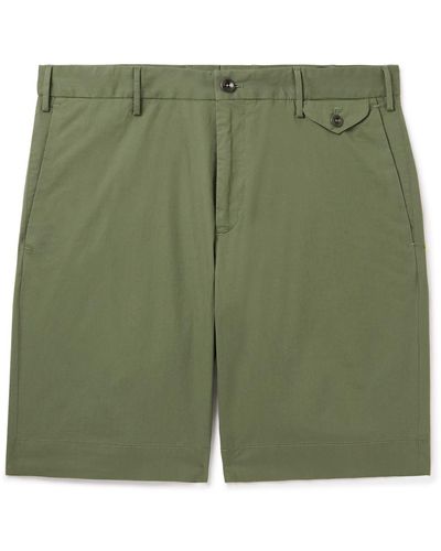Incotex Slim-fit Stretch-cotton Poplin Bermuda Shorts - Green