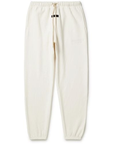 Fear Of God Tapered Logo-appliquéd Cotton-blend Jersey Sweatpants - White