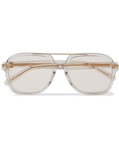 Saint Laurent Aviator-style Acetate Sunglasses - Natural