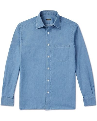 Rubinacci Cotton-chambray Shirt - Blue