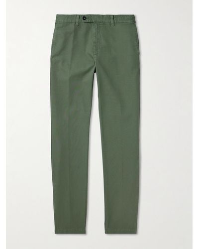 Massimo Alba Winch2 Slim-fit Cotton-blend Twill Trousers - Green