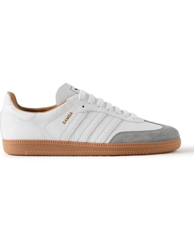 adidas Originals Samba Og Suede-trimmed Leather Sneakers - White
