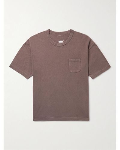 Visvim T-shirt in jersey di cotone tinta in capo effetto invecchiato Jumbo - Marrone