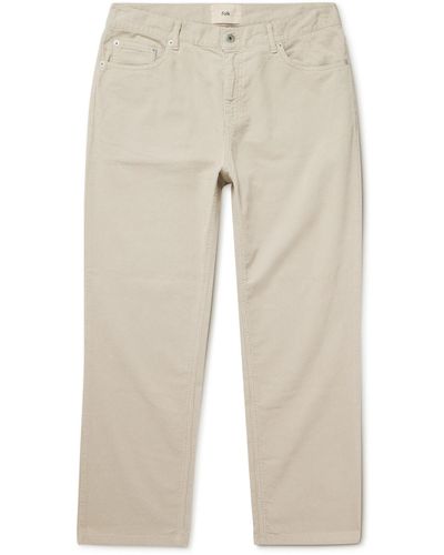 Folk Straight-leg Cotton-corduroy Pants - Natural