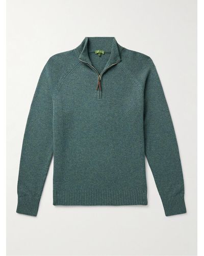 Sid Mashburn Cashmere Half-zip Sweater - Green