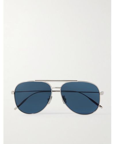 Givenchy GV Speed silberfarbene Pilotensonnenbrille - Blau