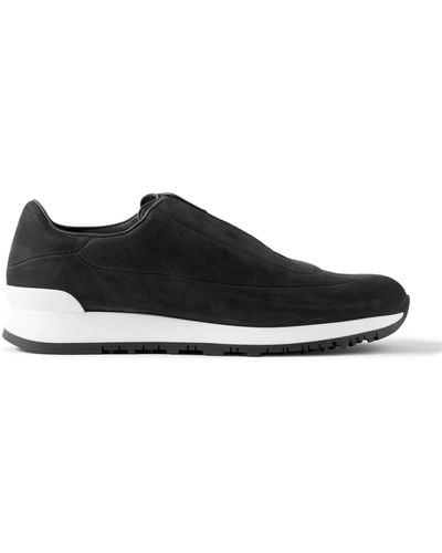 John Lobb Lift Nubuck Slip-on Sneakers - Black
