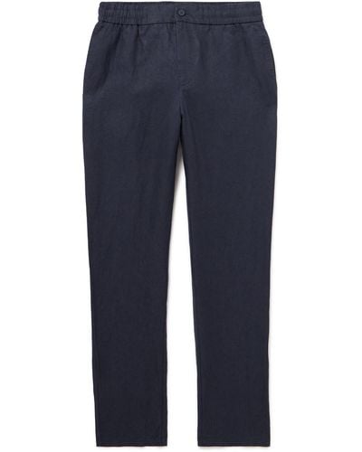 Orlebar Brown Cornell Slim-fit Straight-leg Washed Linen Pants - Blue