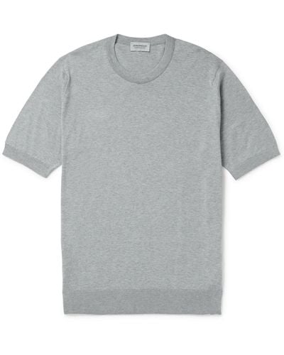 John Smedley Kempton Slim-fit Sea Island Cotton T-shirt - Gray