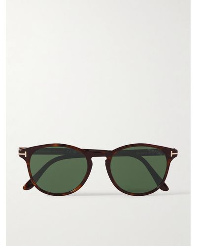 Tom Ford Lewis Round-frame Tortoiseshell Acetate Sunglasses - Green
