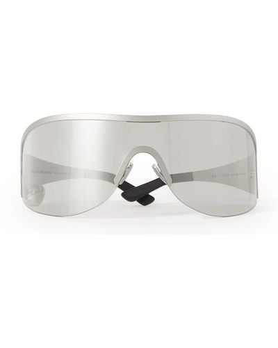 Acne Studios Auggi D-frame Stainless Steel Wrap-around Sunglasses - Gray
