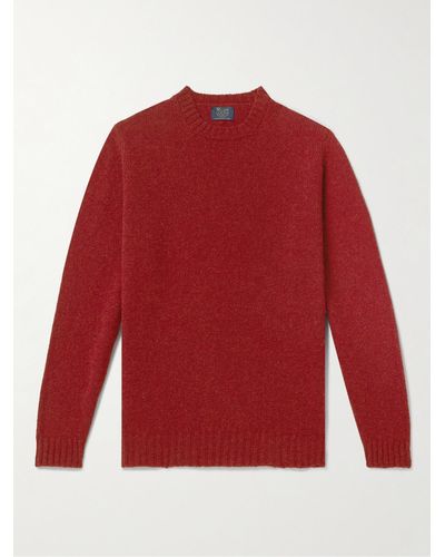 William Lockie Shetland Wool Jumper - Red