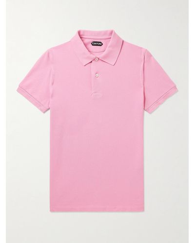 Tom Ford Garment-dyed Cotton-piqué Polo Shirt - Pink