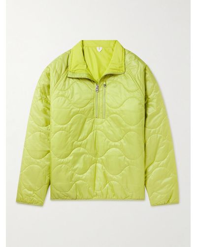 ARKET Runner Quilted Recycled-shell Half-zip Jacket - Yellow