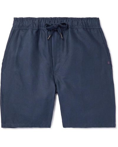 Derek Rose Sydney Linen Drawstring Shorts - Blue