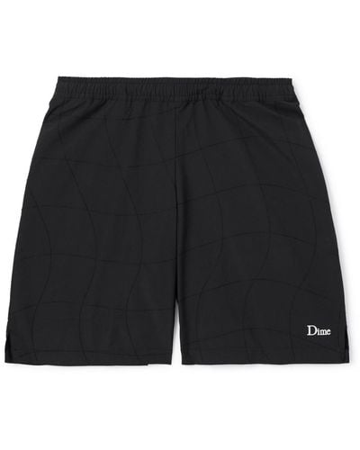 Dime Straight-leg Logo-embroidered Shell Shorts - Black