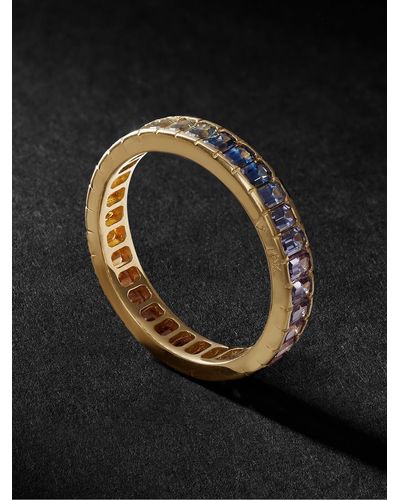 VADA Eternity Gold Sapphire Ring - Black
