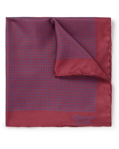 Charvet Polka-dot Silk Pocket Square - Purple