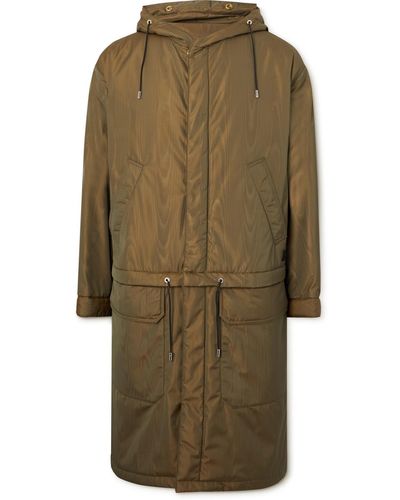 Dunhill Convertible Moire Hooded Parka - Natural