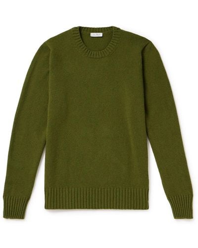 De Petrillo Slim-fit Wool And Cashmere-blend Sweater - Green