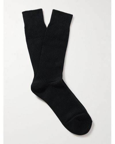 Anonymous Ism Brilliant Ribbed-knit Socks - Black