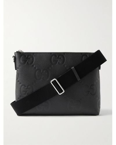 Gucci Logo-embossed Leather Cross-body Bag - Black